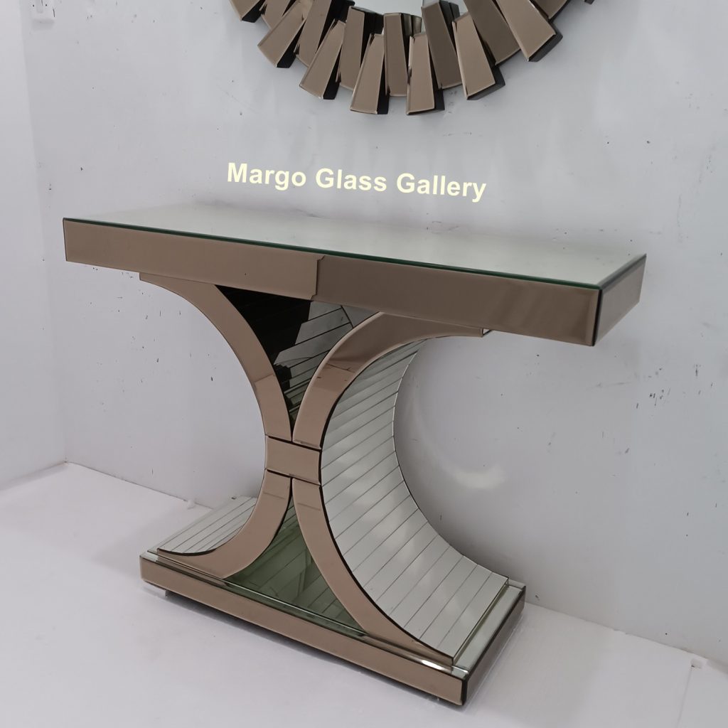 MG 006339 Sun Burn Brown Mirror with Console Brown Uk 100 cm x 100 cm Console 120 cm x 40 cm x 90 cm – Luxury decorative mirror mirror premium quality glass with ornate frame handcrafted in Indonesia