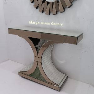MG 006339 Sun Burn Brown Mirror with Console Brown Uk 100 cm x 100 cm Console 120 cm x 40 cm x 90 cm – Luxury decorative mirror mirror premium quality glass with ornate frame handcrafted in Indonesia