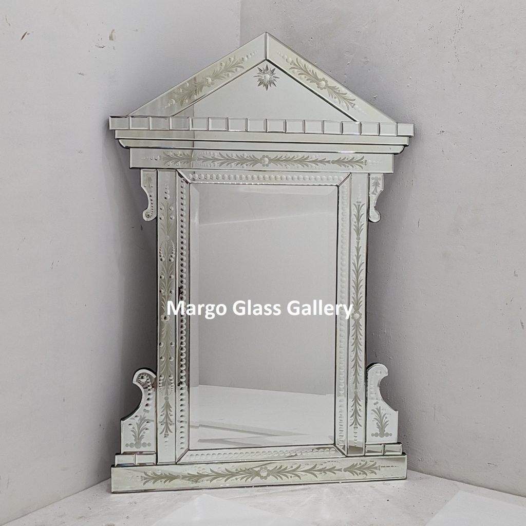 MG 080100 Venetian Mirror overall 121 cm x 80 cm – Luxury venetian mirror hand-etched glass with ornate frame handcrafted in Indonesia
