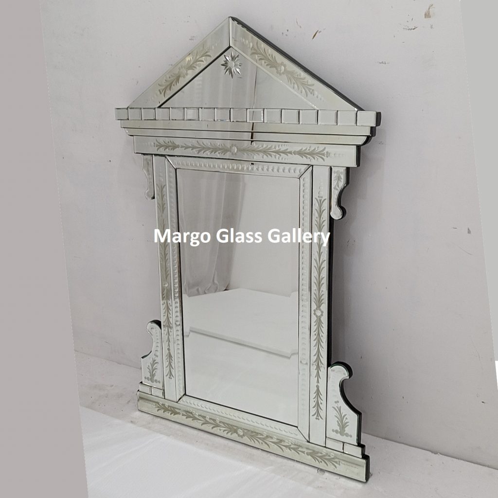 MG 080100 Venetian Mirror overall 121 cm x 80 cm – Artisan venetian mirror hand-etched glass with ornate frame handcrafted in Indonesia