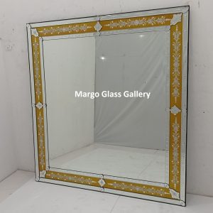 MG 080103 Venetian Wall Mirror List Gold Uk 160 cm x 151 cm – Luxury venetian mirror hand-etched glass with ornate frame handcrafted in Indonesia