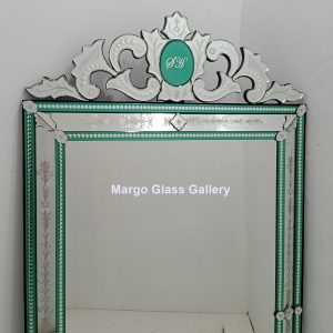 MG 080106 Venetian Mirror List Green Uk 185 cm x 100 cm – Classic venetian mirror hand-etched glass with ornate frame handcrafted in Indonesia