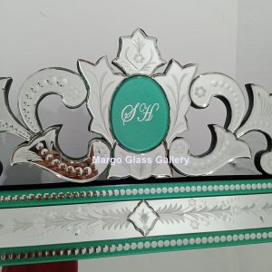 MG 080106 Venetian Mirror List Green Uk 185 cm x 100 cm – Artisan venetian mirror hand-etched glass with ornate frame handcrafted in Indonesia