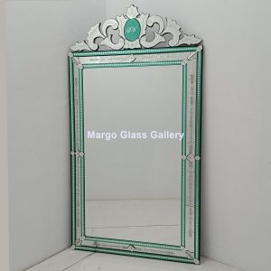 MG 080106 Venetian Mirror List Green Uk 185 cm x 100 cm – Handcrafted venetian mirror hand-etched glass with ornate frame handcrafted in Indonesia
