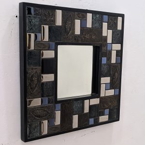 MG 800001 Ceramic Wall Mirror Mosaic Decor Overal 42 cm x 42 cm kotak – Artisan decorative mirror mirror premium quality glass with ornate frame handcrafted in Indonesia