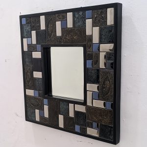MG 800001 Ceramic Wall Mirror Mosaic Decor Overal 42 cm x 42 cm kotak – Handcrafted decorative mirror mirror premium quality glass with ornate frame handcrafted in Indonesia