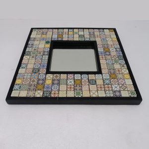 MG 800002 Ceramic Clasik Wall Decor Overal 42 cm x 42 cm kotak cermin 18 cm x 18 cm – Handcrafted handcrafted mirror premium quality glass with ornate frame handcrafted in Indonesia