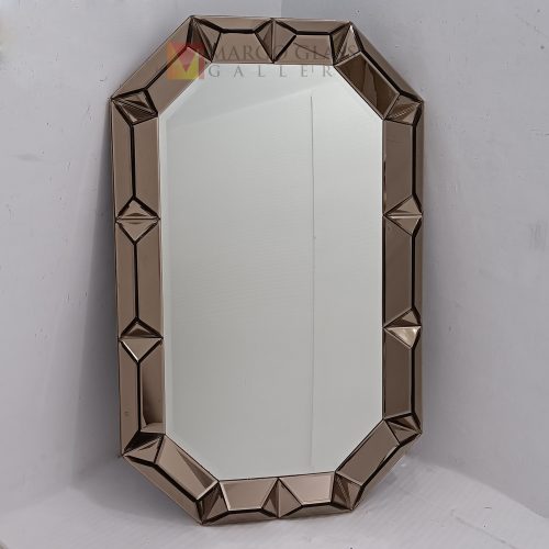 Octagonal Wall Mirror Brown 3D MG 004805