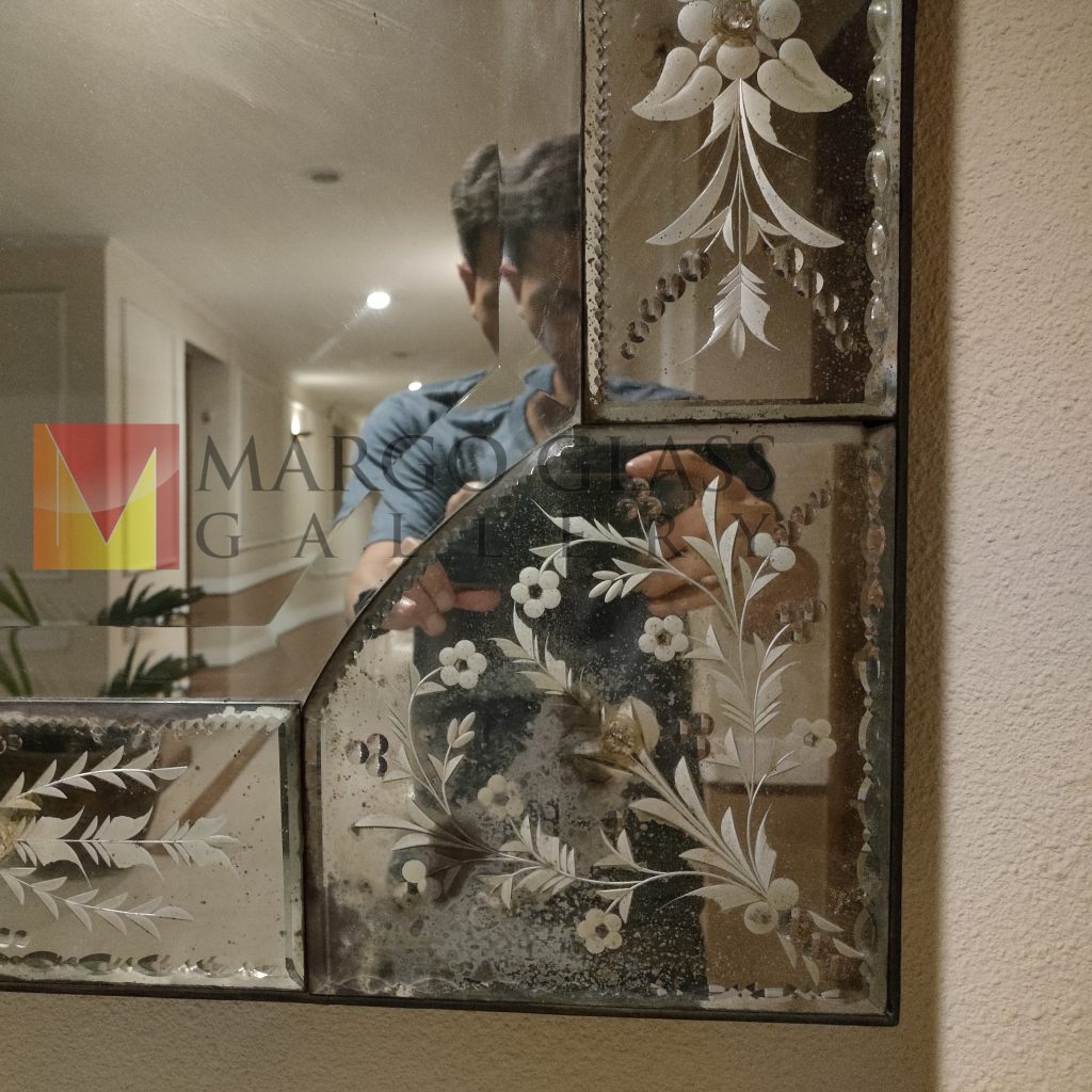MG 080113 Horizontal wall Mirror 120 x 90 cm – Elegant decorative mirror mirror premium quality glass with ornate frame handcrafted in Indonesia