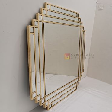 Beaded Gold Wall Mirror