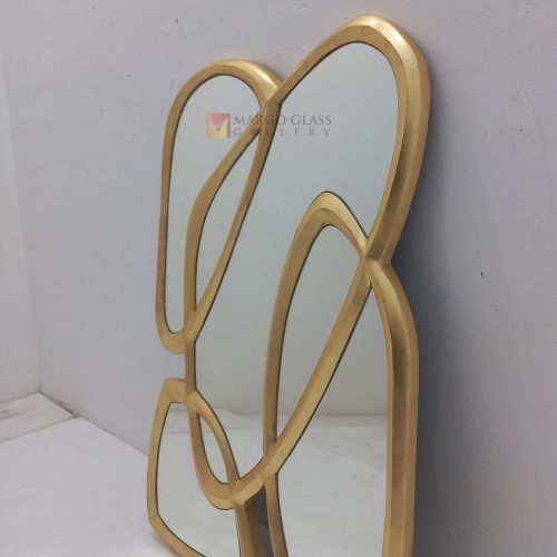 Gold Beded Mirror Frame Gold – Luxury decorative mirror mirror premium quality glass with ornate frame handcrafted in Indonesia