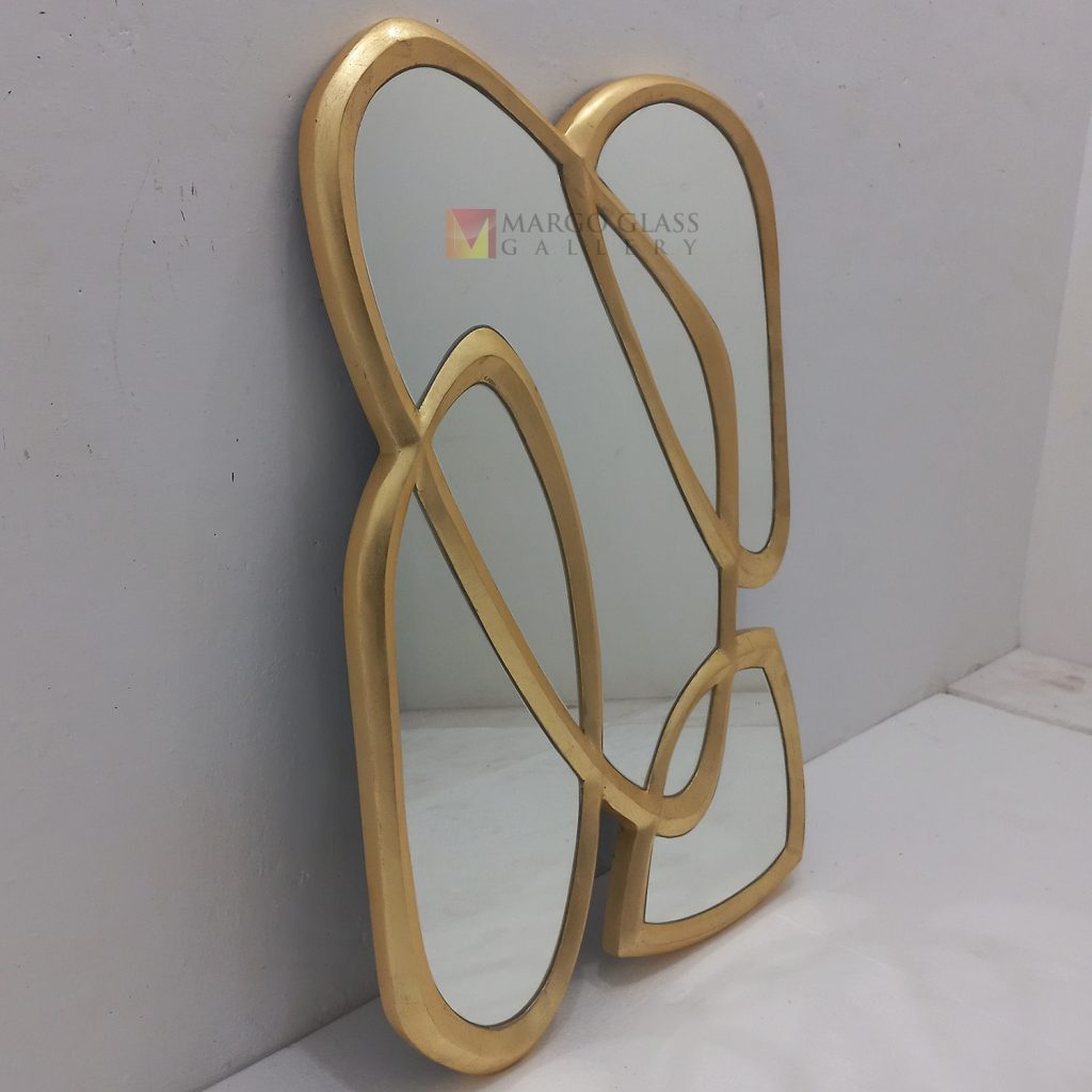 Gold Beded Mirror Frame Gold – Elegant decorative mirror mirror premium quality glass with ornate frame handcrafted in Indonesia