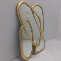 Gold Beded Mirror Frame Gold – Elegant decorative mirror mirror premium quality glass with ornate frame handcrafted in Indonesia