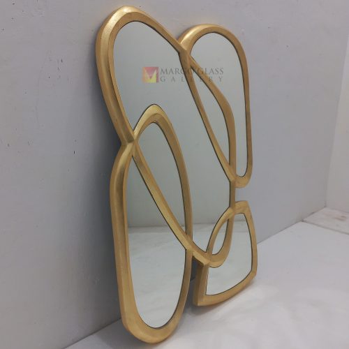 Gold Beded Mirror Frame Gold – Elegant decorative mirror mirror premium quality glass with ornate frame handcrafted in Indonesia