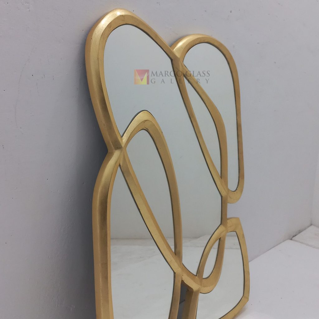 Gold Beded Mirror Frame Gold – Artisan decorative mirror mirror premium quality glass with ornate frame handcrafted in Indonesia