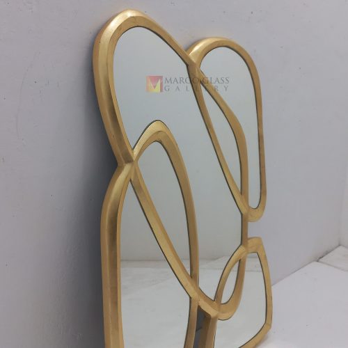 Gold Beded Mirror Frame Gold – Artisan decorative mirror mirror premium quality glass with ornate frame handcrafted in Indonesia