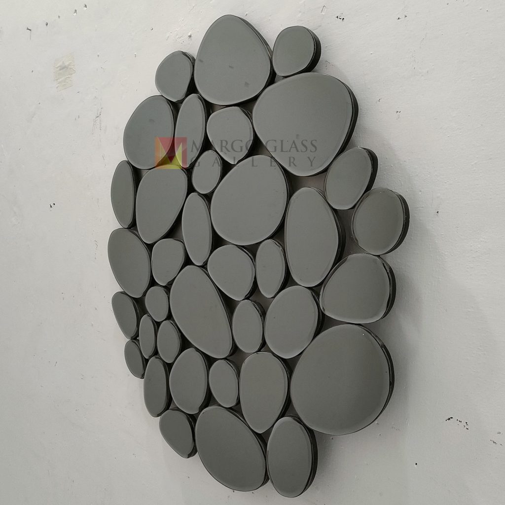 Round Wall Mirror Stone Grey – Handcrafted decorative mirror mirror premium quality glass with ornate frame handcrafted in Indonesia