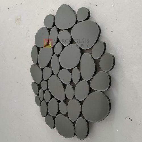 Round Wall Mirror Stone Grey – Handcrafted decorative mirror mirror premium quality glass with ornate frame handcrafted in Indonesia