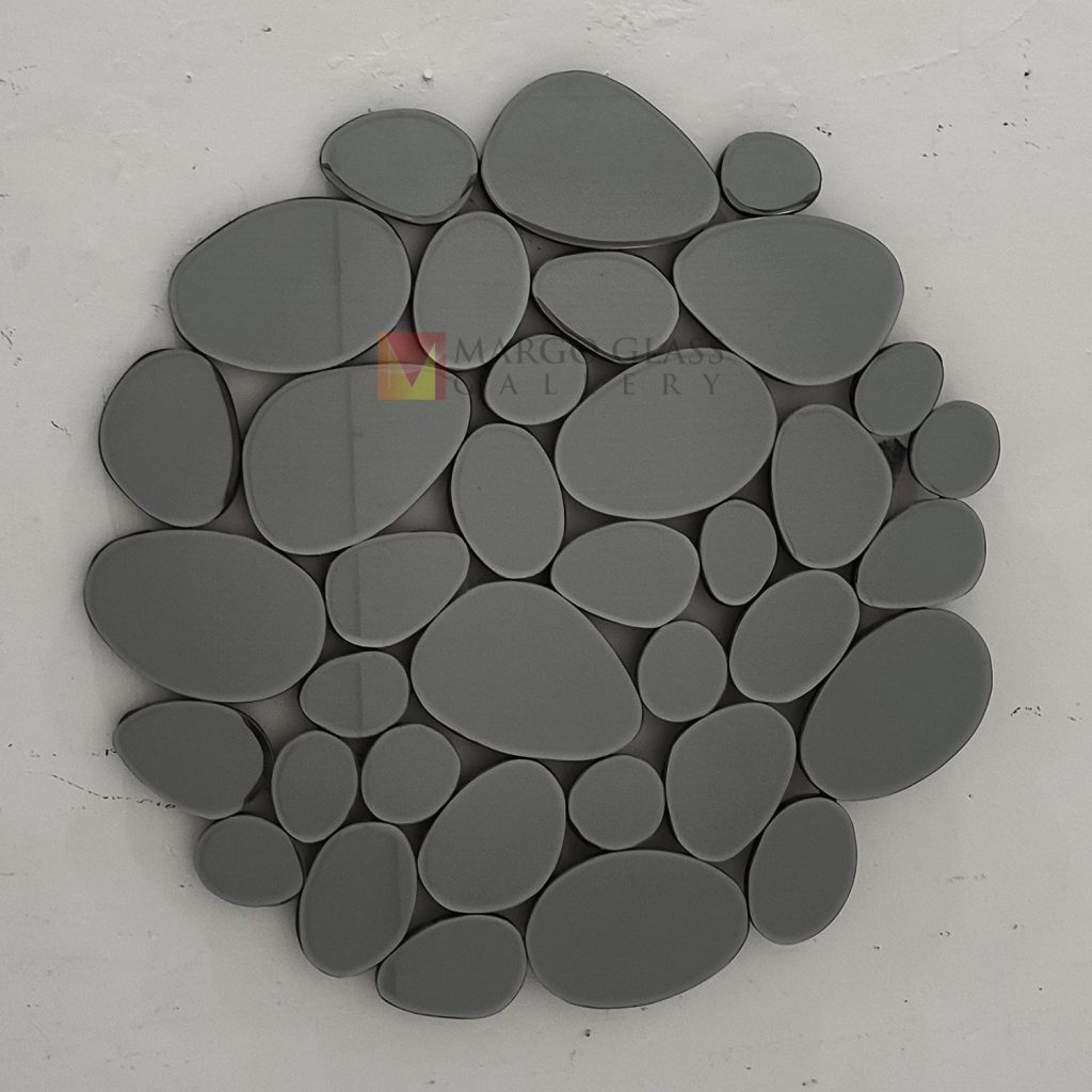 Round Wall Mirror Stone Grey – Luxury decorative mirror mirror premium quality glass with ornate frame handcrafted in Indonesia