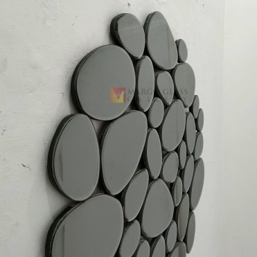 Round Wall Mirror Stone Grey