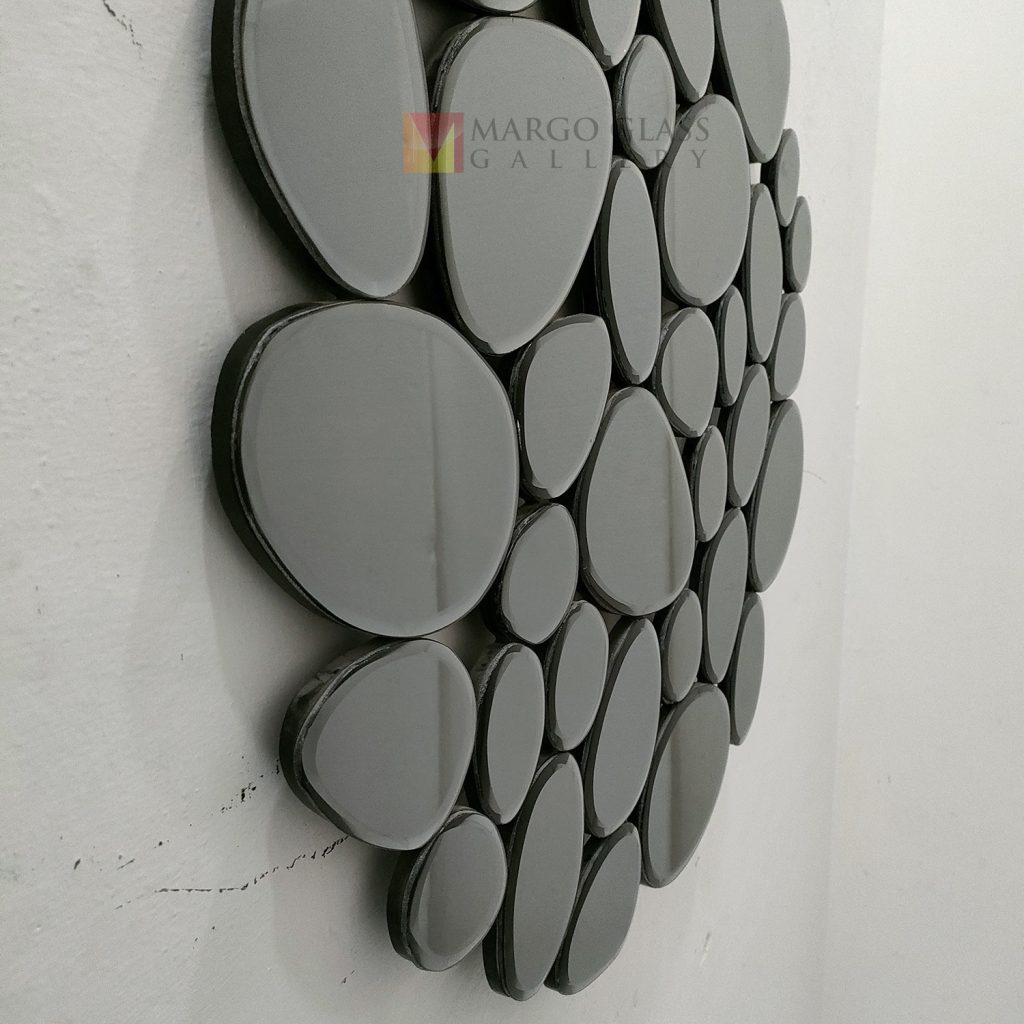Round Wall Mirror Stone Grey – Elegant decorative mirror mirror premium quality glass with ornate frame handcrafted in Indonesia