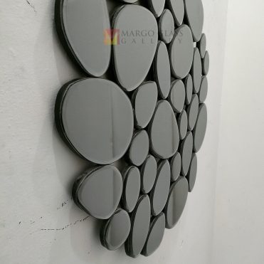 Round Wall Mirror Stone Grey