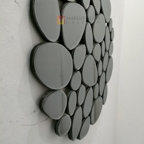 Round Wall Mirror Stone Grey – Elegant decorative mirror mirror premium quality glass with ornate frame handcrafted in Indonesia