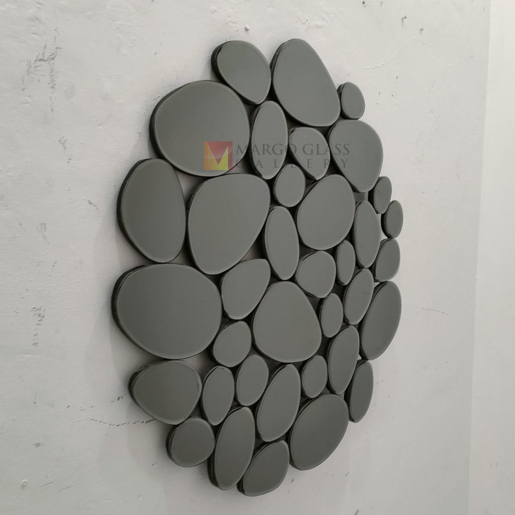 Round Wall Mirror Stone Grey – Classic decorative mirror mirror premium quality glass with ornate frame handcrafted in Indonesia