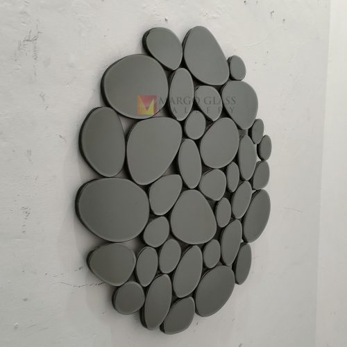 Round Wall Mirror Stone Grey – Classic decorative mirror mirror premium quality glass with ornate frame handcrafted in Indonesia