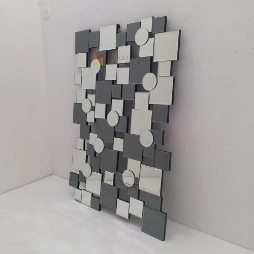 Wall Mirror Contemporer Silver and gray – Handcrafted decorative mirror mirror premium quality glass with ornate frame handcrafted in Indonesia