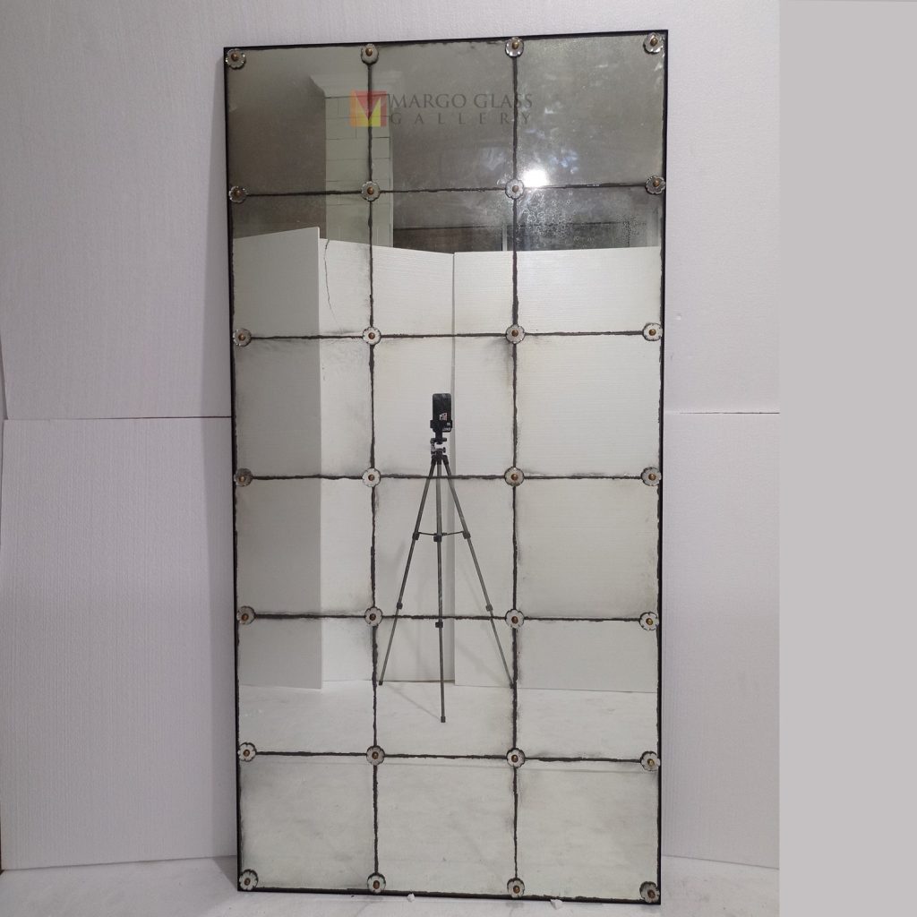 Antique Mirror Panel Large – Premium antique mirror antique glass with gold frame handcrafted in Indonesia