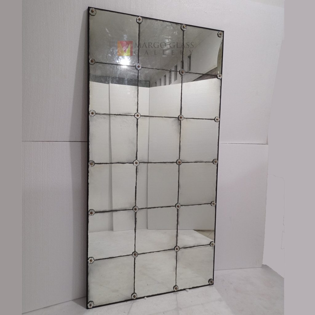 Antique Mirror Panel Large – Elegant antique mirror antique glass with gold frame handcrafted in Indonesia