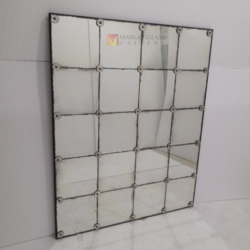 Risma Antique Mirror Panel – Classic antique mirror antique glass with gold frame handcrafted in Indonesia