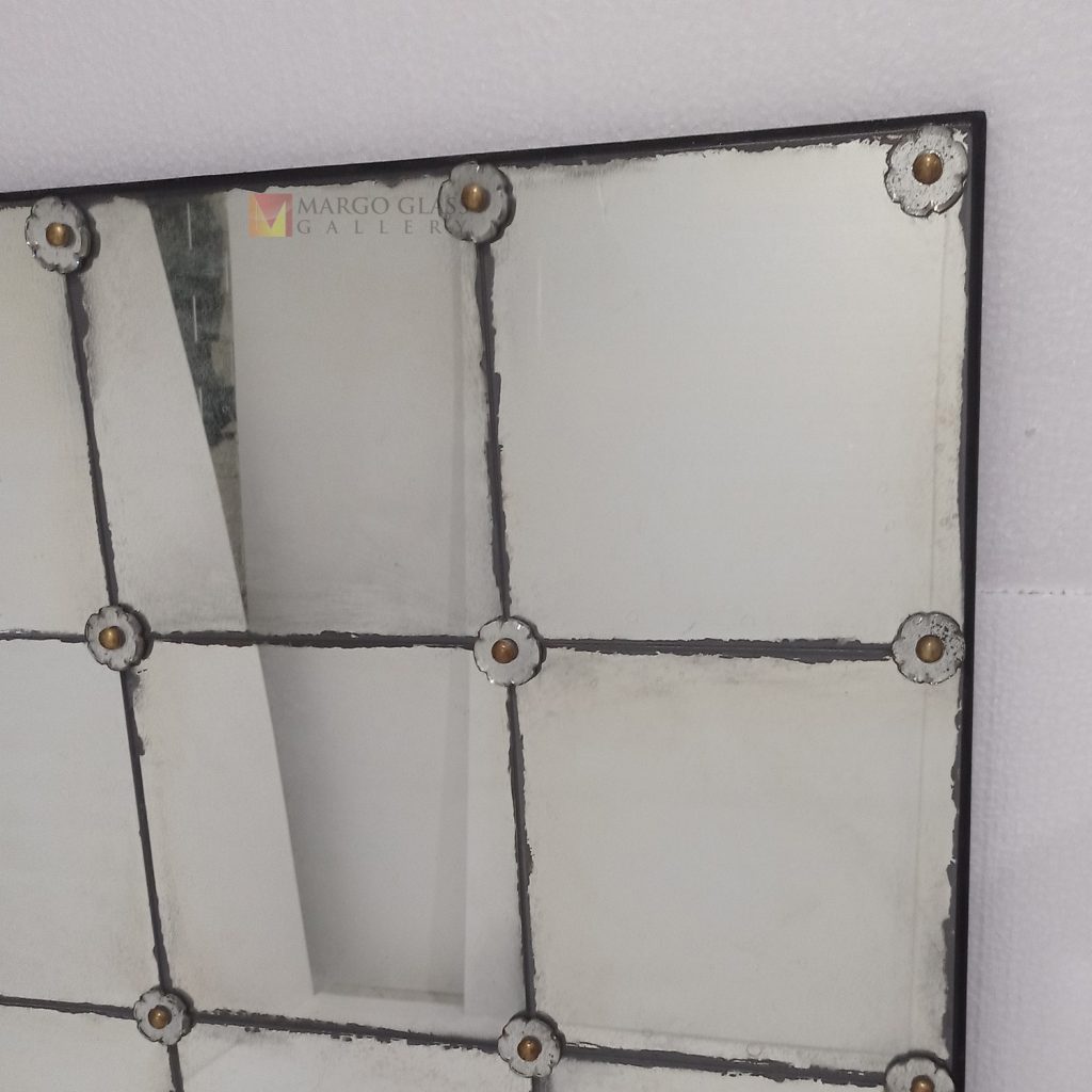 Risma Antique Mirror Panel – Handcrafted antique mirror antique glass with gold frame handcrafted in Indonesia