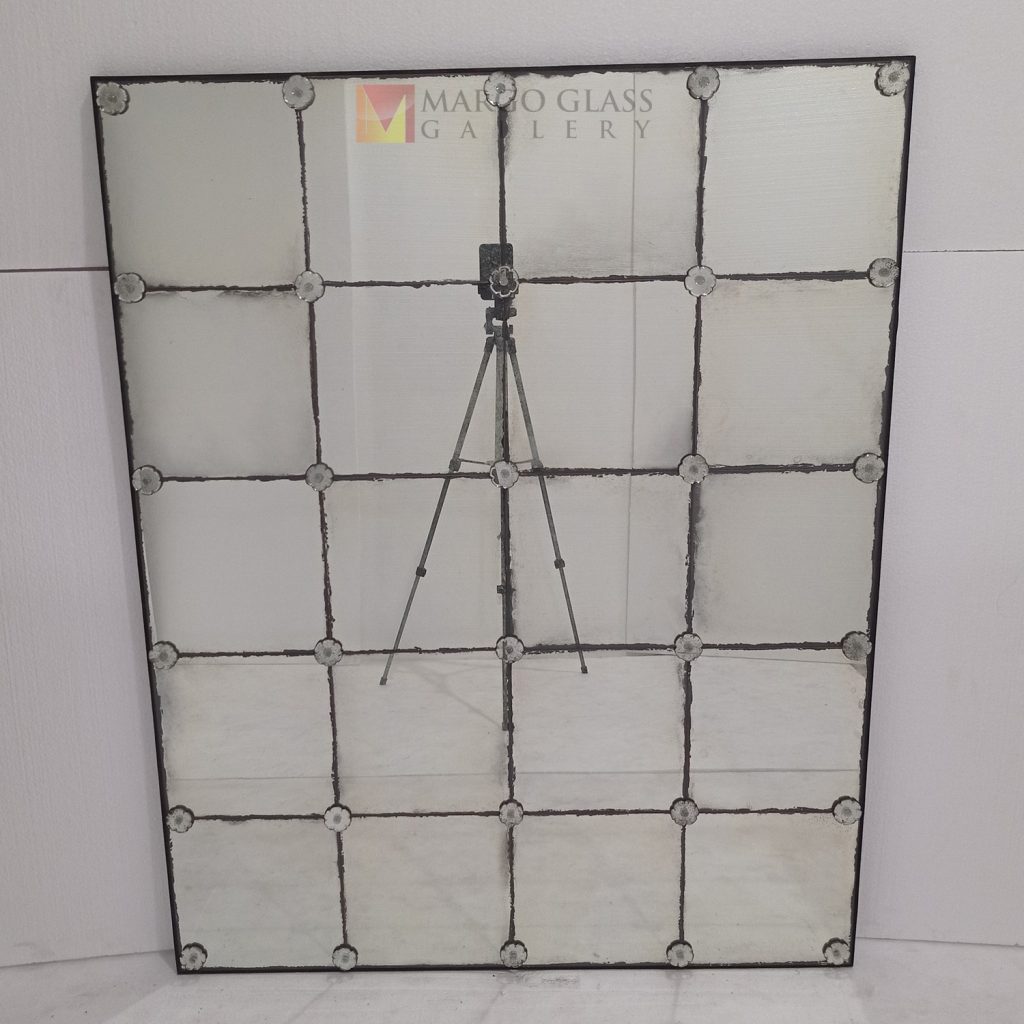 Mosaik Antique Mirror Panel – Luxury antique mirror antique glass with gold frame handcrafted in Indonesia