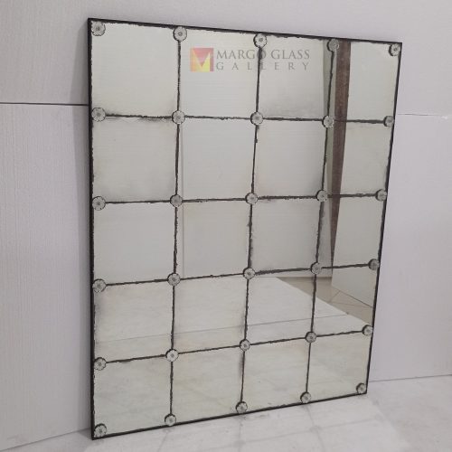 Mosaik Antique Mirror Panel – Premium antique mirror antique glass with gold frame handcrafted in Indonesia