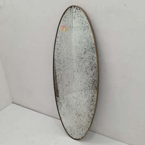 Oval Mirror Antique – Artisan antique mirror antique glass with gold frame handcrafted in Indonesia