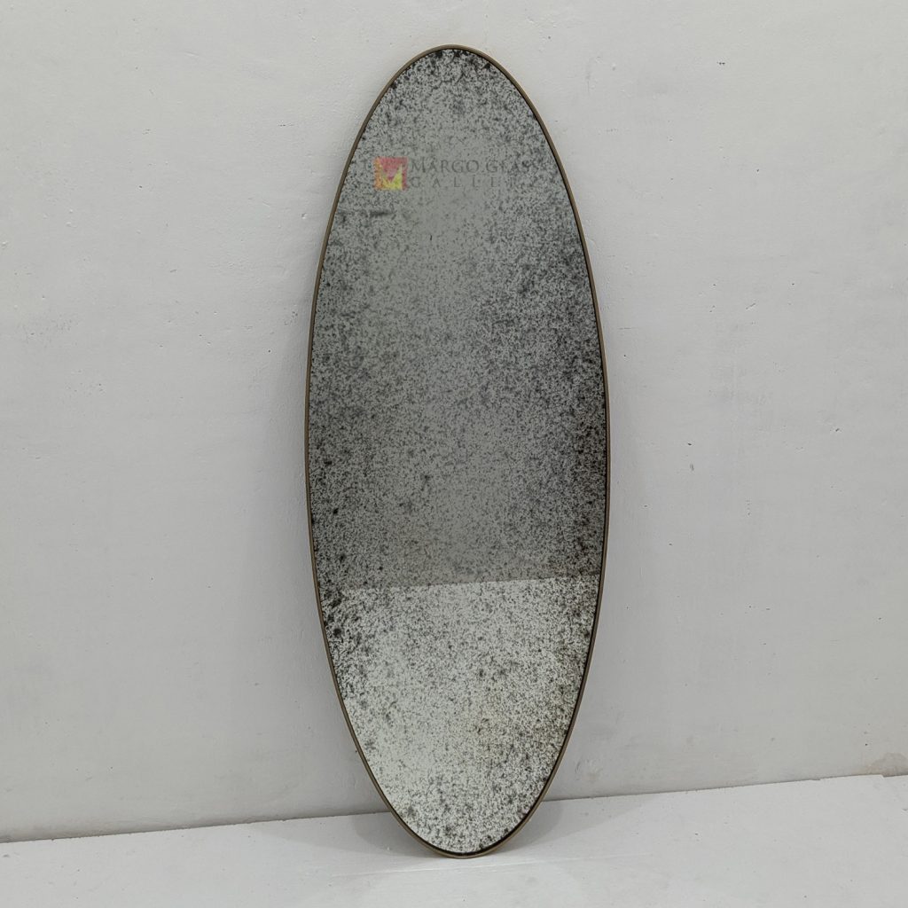 Oval Mirror Antique – Luxury antique mirror antique glass with gold frame handcrafted in Indonesia