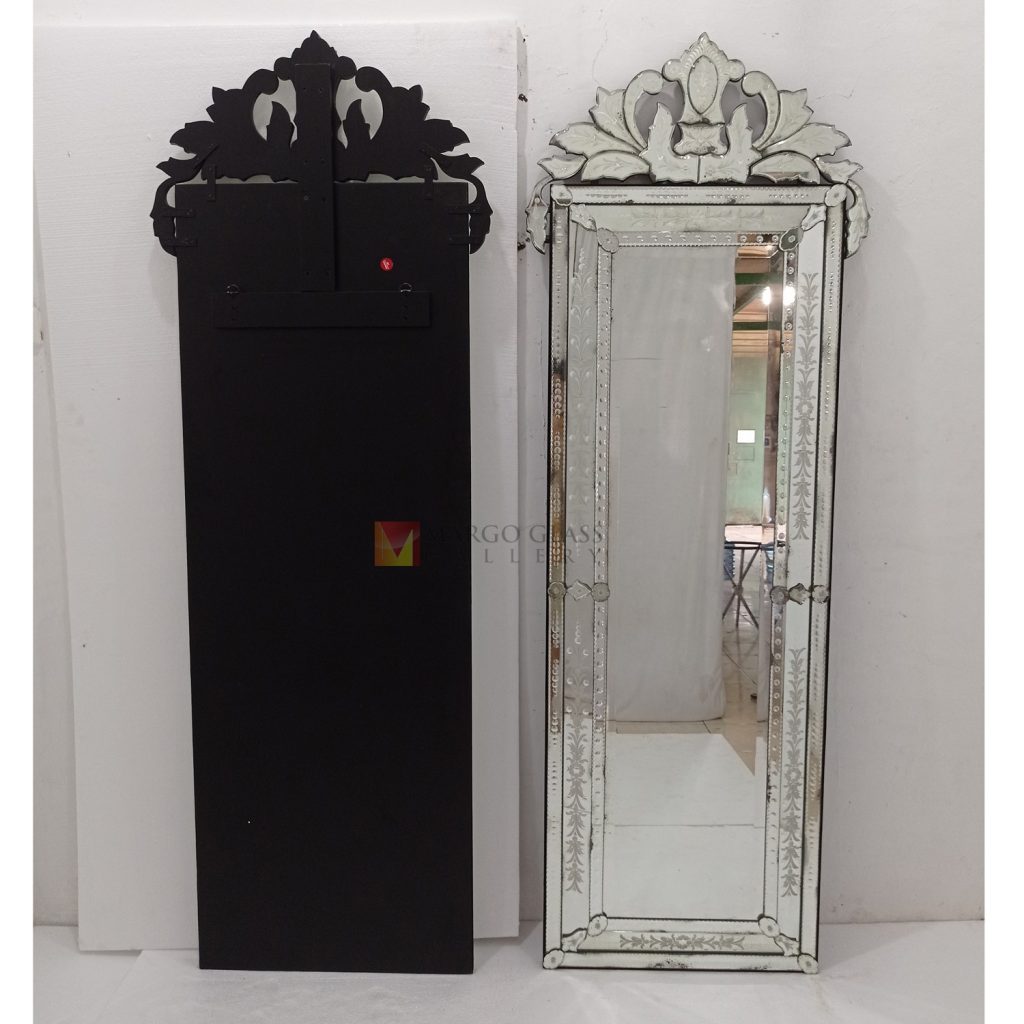 Antique Venetian Mirror – Artisan venetian mirror hand-etched glass with ornate frame handcrafted in Indonesia