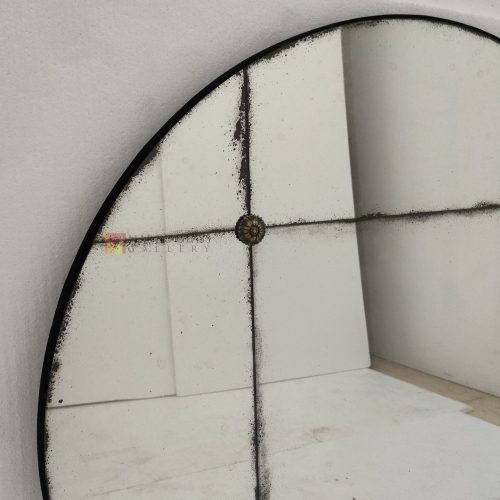 Round Mosaic Antique – Premium antique mirror antique glass with gold frame handcrafted in Indonesia