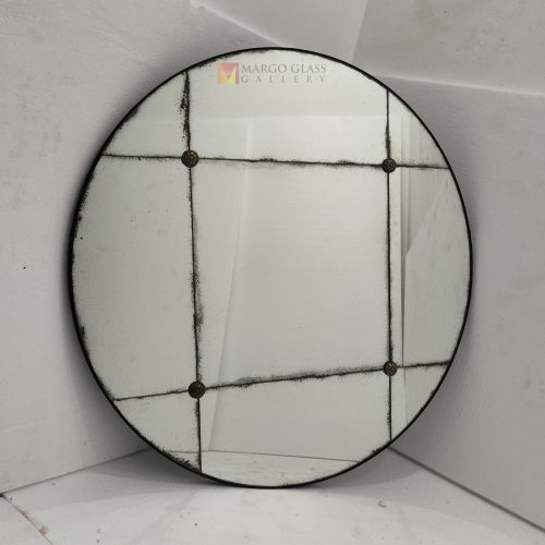 Round Mosaic Antique – Elegant antique mirror antique glass with gold frame handcrafted in Indonesia