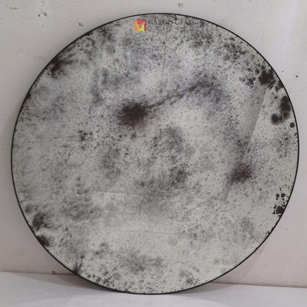 Antique Round Mirror Metal Frame – Handcrafted antique mirror antique glass with gold frame handcrafted in Indonesia