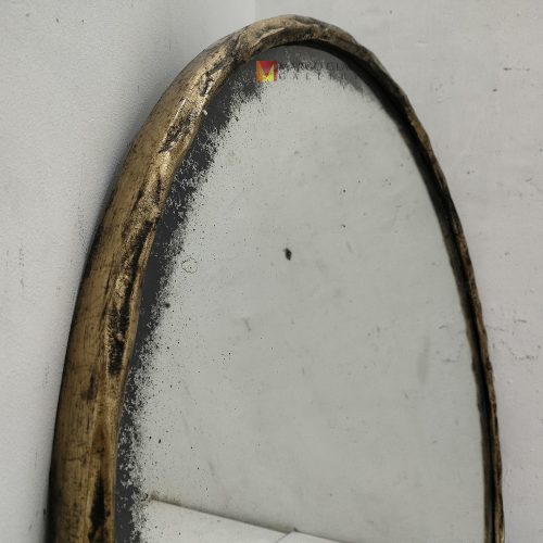 Antique Round Mirror Beaded Classic Handmade Indonesia – Premium antique beaded mirror antique glass with beaded silver frame handcrafted in Indonesia