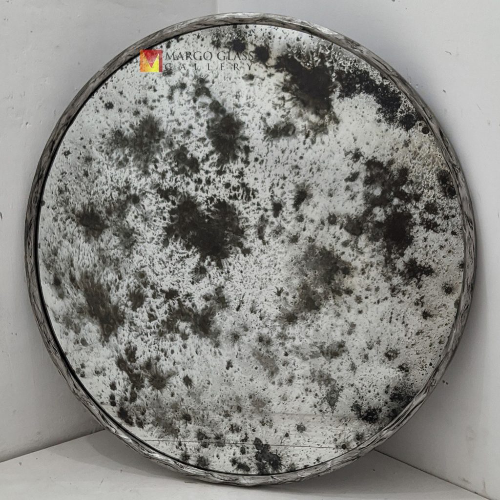Antique Round Mirror Premium Handmade Indonesia – Handcrafted antique mirror antique glass with gold frame handcrafted in Indonesia