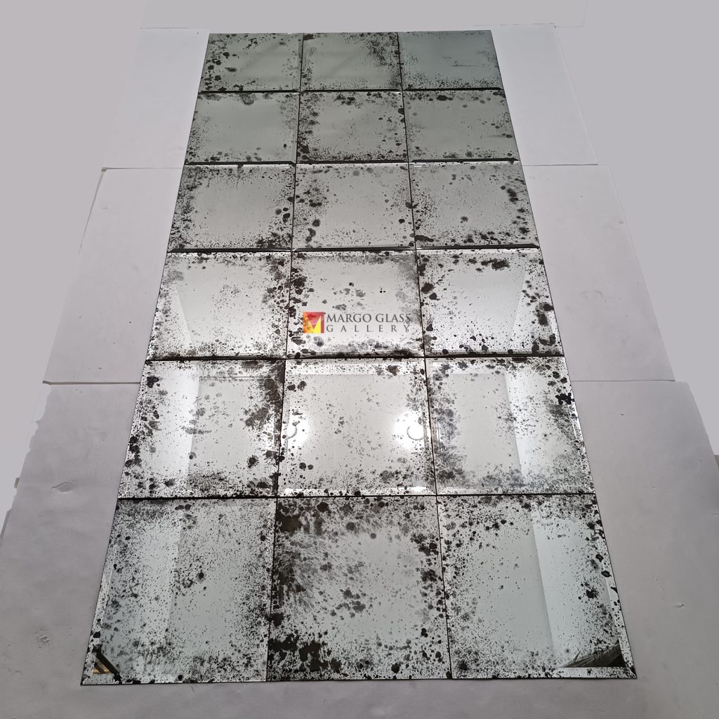 Antique Smoked Mirror Panel Premium Handmade Indonesia – Handcrafted antique mirror antique glass with gold frame handcrafted in Indonesia