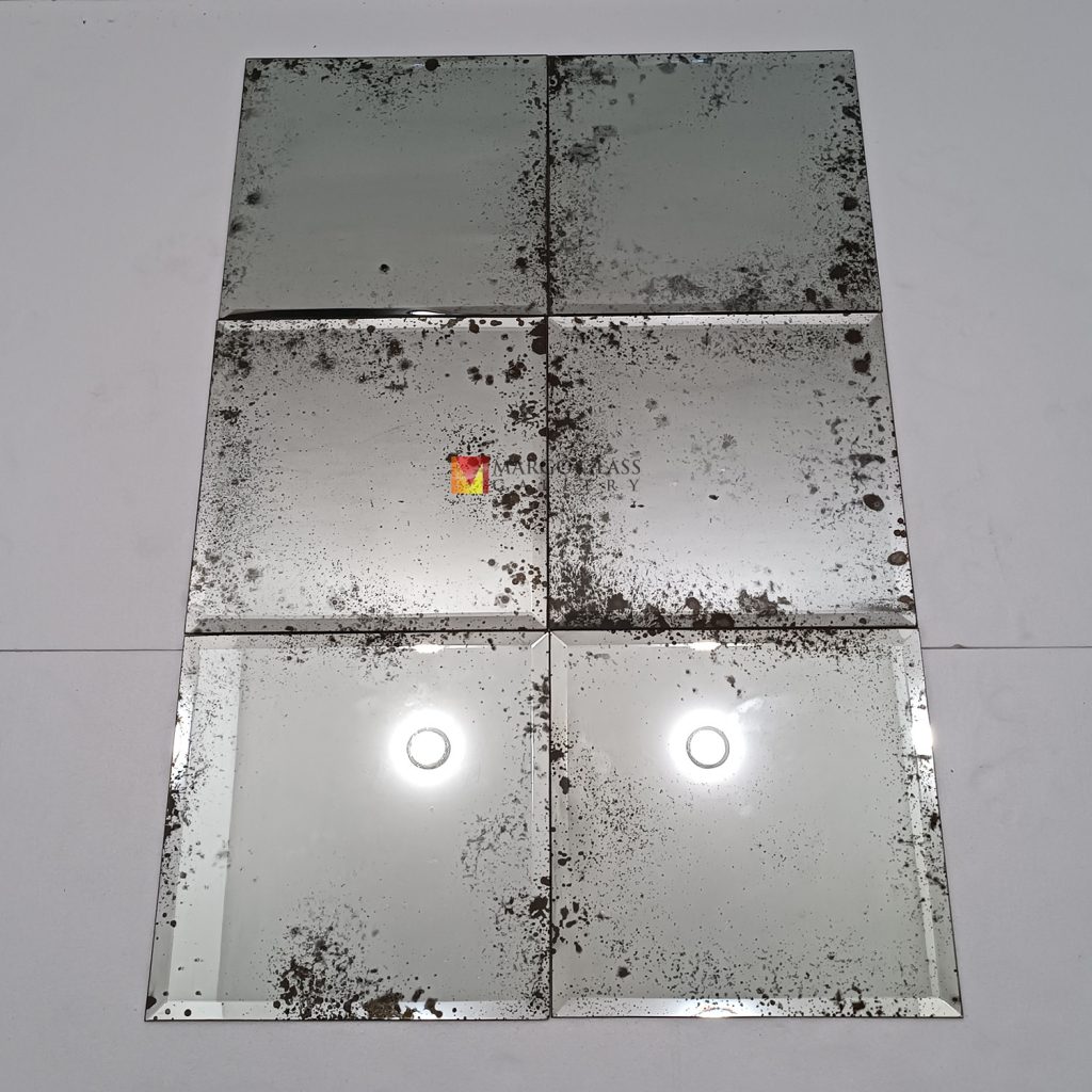 Antique Smoked Mirror Panel Artisan Handmade Indonesia – Elegant antique mirror antique glass with gold frame handcrafted in Indonesia