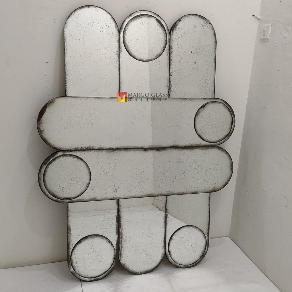 Antique Pill Wall Mirror Premium Handmade Indonesia – Handcrafted antique mirror antique glass with gold frame handcrafted in Indonesia