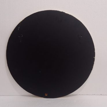 Round Eglomise Black Gold Mirror