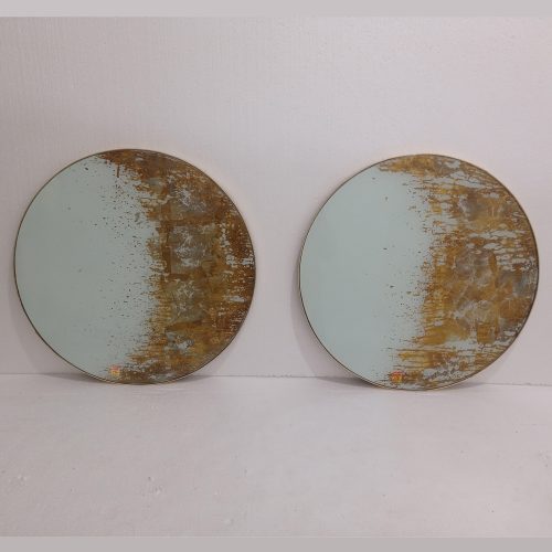 Round Eglomise Gold White Mirror Luxury Handmade Indonesia – Luxury eglomise mirror silver eglomise glass handcrafted in Indonesia