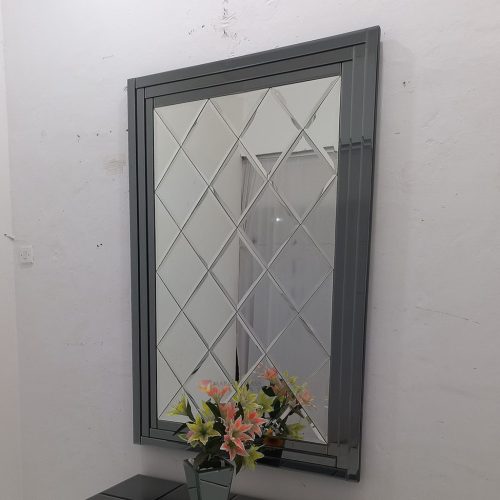 Bevel Wall Mirror Gray Frame – Artisan decorative mirror mirror premium quality glass with ornate frame handcrafted in Indonesia